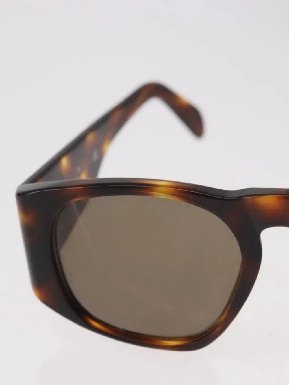 CHANEL COCO Mark Sunglasses Plastic Brown Gold CC Auth 185486